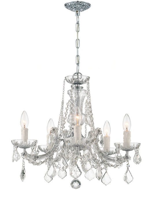 Crystorama Maria Theresa 5 Light Hand Cut Crystal Polished Chrome Mini Chandelier 4476-CH-CL-MWP