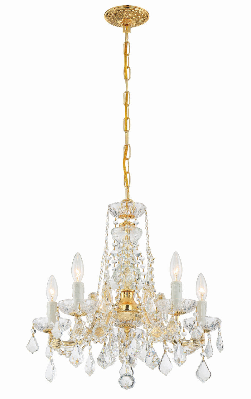 Crystorama Maria Theresa 5 Light Hand Cut Crystal Gold Mini Chandelier 4476-GD-CL-MWP