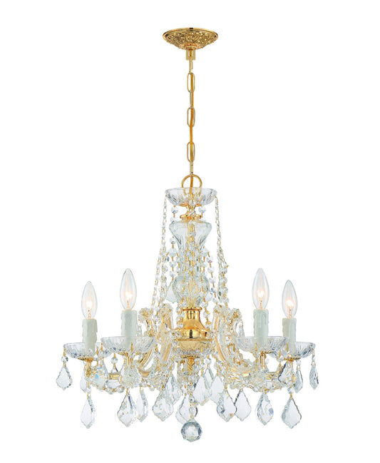 Crystorama Maria Theresa 5 Light Hand Cut Crystal Gold Mini Chandelier 4476-GD-CL-MWP