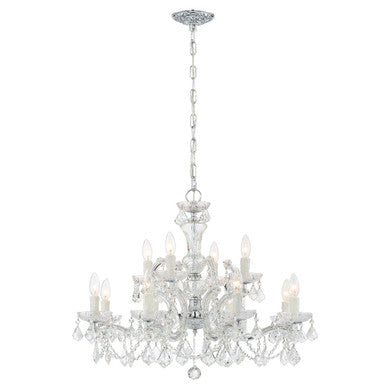 Crystorama Maria Theresa 12 Light Clear Italian Crystal Polished Chrome Chandelier 4479-CH-CL-I