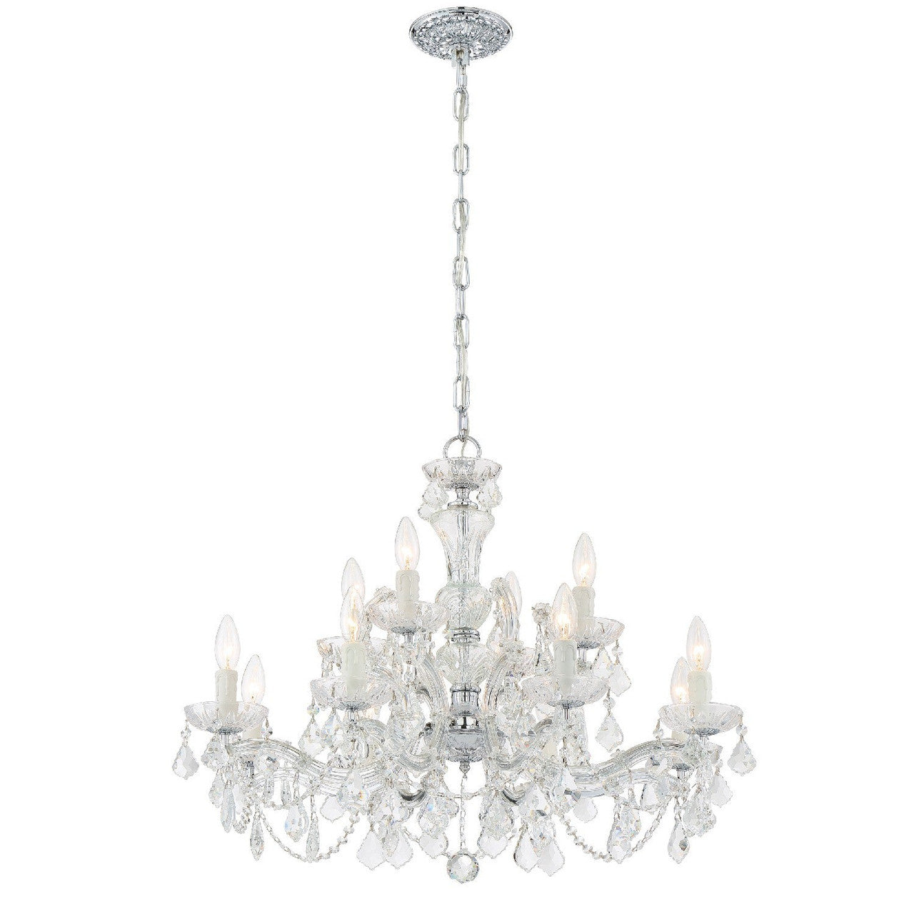 Crystorama Maria Theresa 12 Light Hand Cut Crystal Polished Chrome Chandelier 4479-CH-CL-MWP