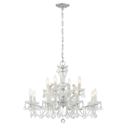 Crystorama Maria Theresa 12 Light Hand Cut Crystal Polished Chrome Chandelier 4479-CH-CL-MWP