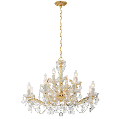 Crystorama Maria Theresa 12 Light Clear Italian Crystal Gold Chandelier 4479-GD-CL-I