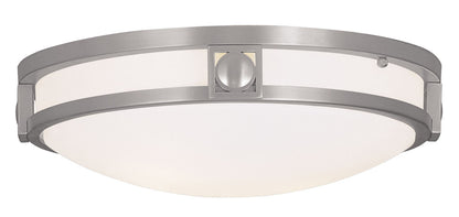 Livex Lighting Titania Collection 2 Light Brushed Nickel Ceiling Mount in Brushed Nickel 4487-91