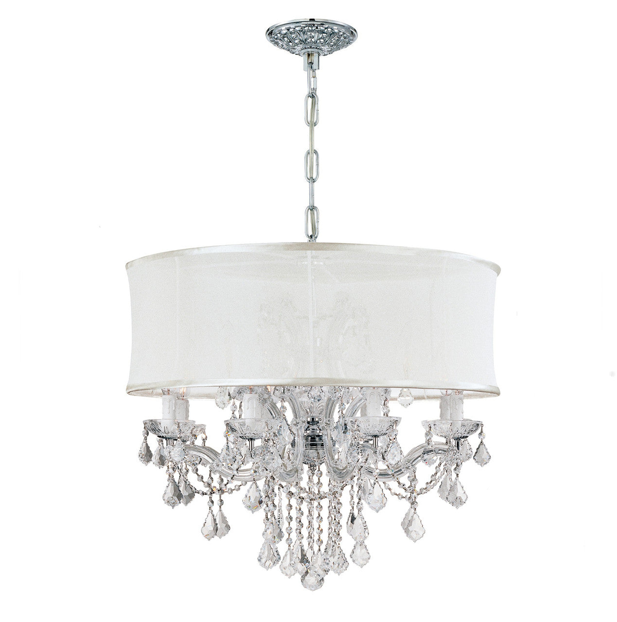 Crystorama Brentwood 12 Light Smooth Shade Polished Chrome Chandelier 4489-CH-SMW-CLM