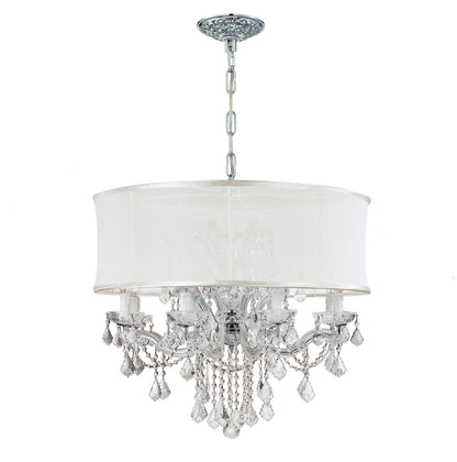 Crystorama Brentwood 12 Light Smooth Shade Polished Chrome Chandelier 4489-CH-SMW-CLM