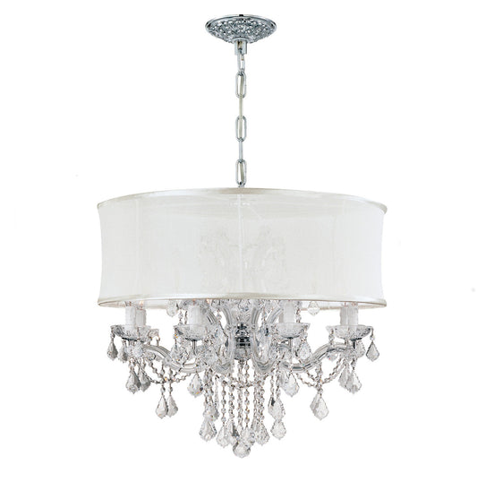 Crystorama Brentwood 12 Light Smooth Shade Polished Chrome Chandelier 4489-CH-SMW-CLM