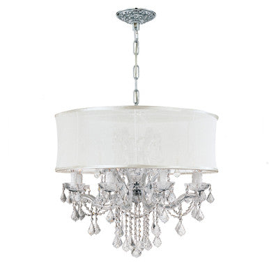 Crystorama Brentwood 12 Light Smooth Shade Polished Chrome Chandelier 4489-CH-SMW-CLM