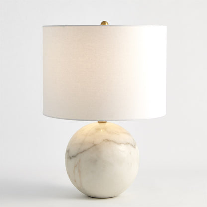 Global Views Marble Sphere Lamp in White 8.82884