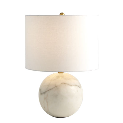 Global Views Marble Sphere Lamp in White 8.82884