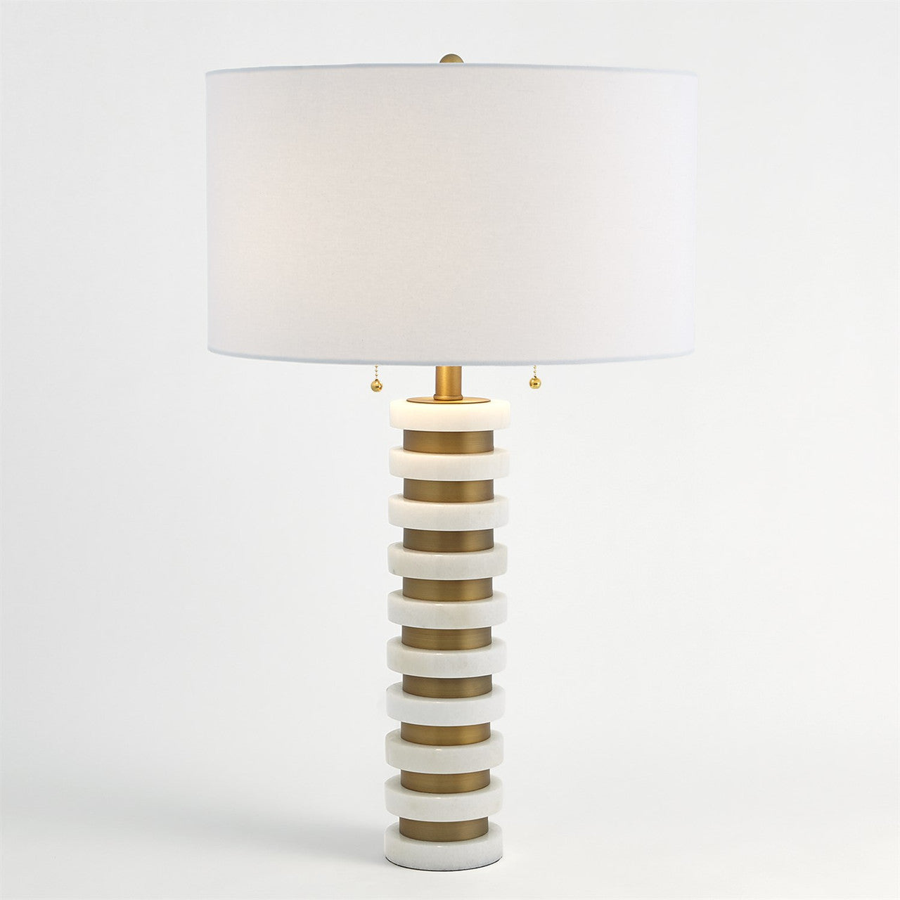 Global Views Marble Stack Lamp in White 8.82882