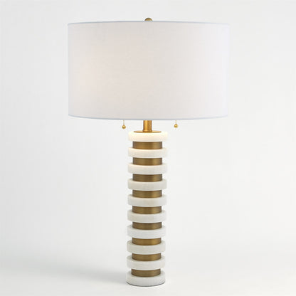 Global Views Marble Stack Lamp in White 8.82882