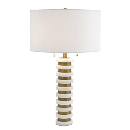 Global Views Marble Stack Lamp in White 8.82882