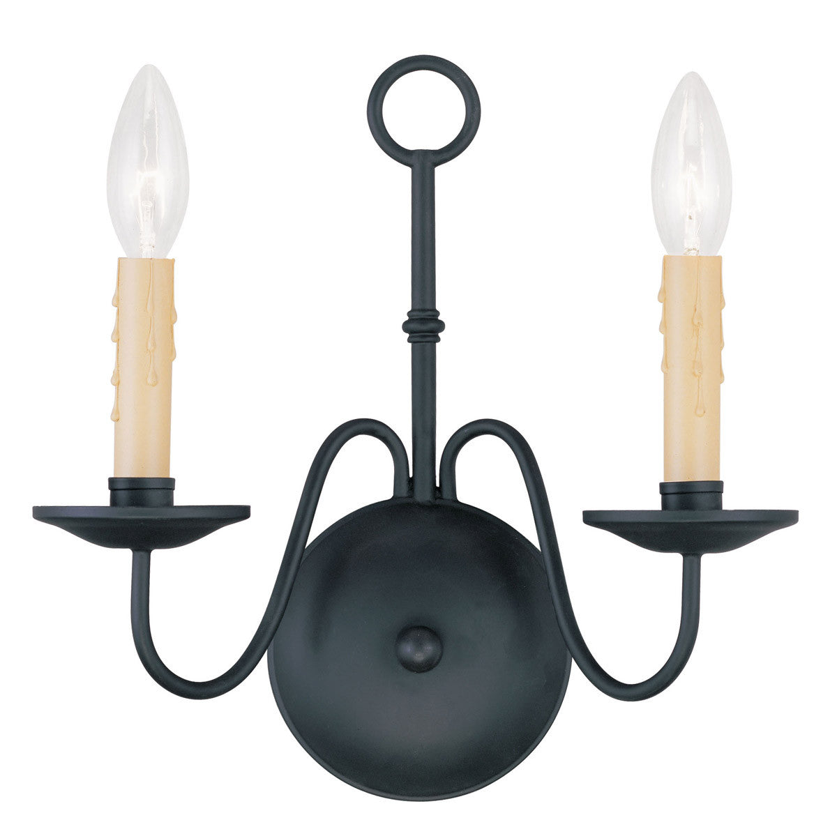 Livex Lighting Heritage Collection 2 Light Black Wall Sconce in Black 4492-04