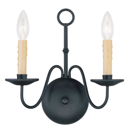 Livex Lighting Heritage Collection 2 Light Black Wall Sconce in Black 4492-04