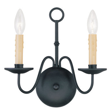 Livex Lighting Heritage Collection 2 Light Black Wall Sconce in Black 4492-04