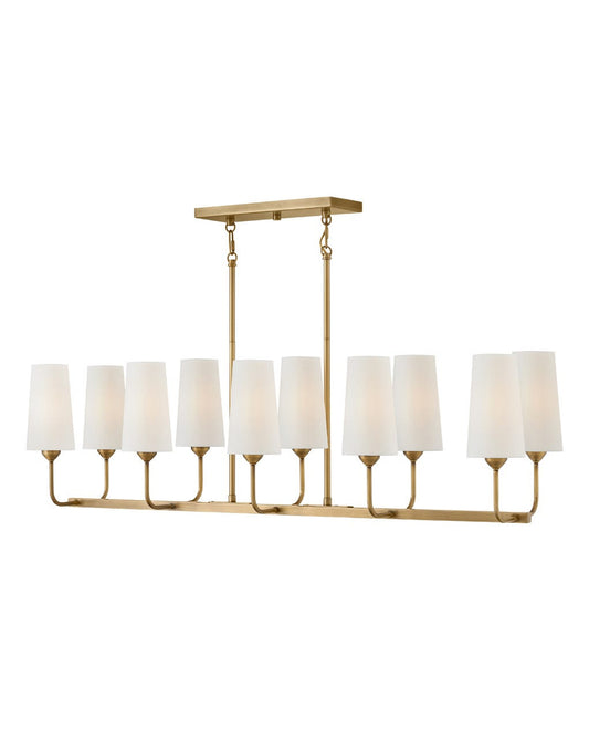 Hinkley Lighting Lewis Ten Light Linear in Heritage Brass 45005HB