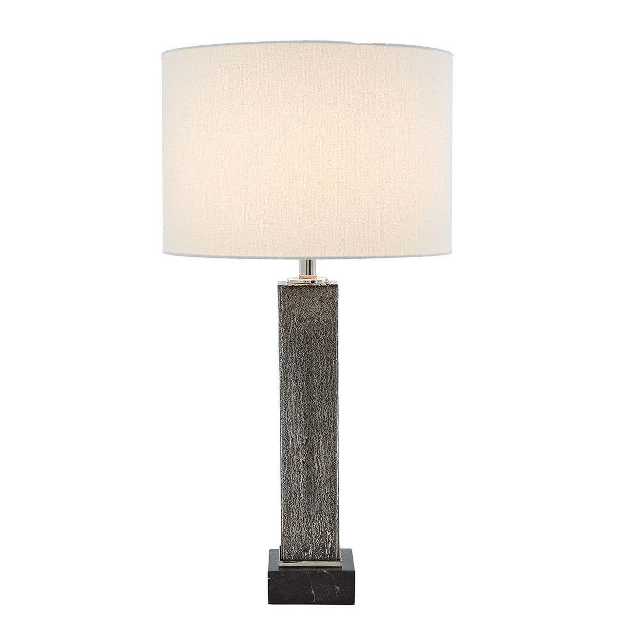 Global Views Square Column Mercury Glass Table Lamp in Nickel 8.82887