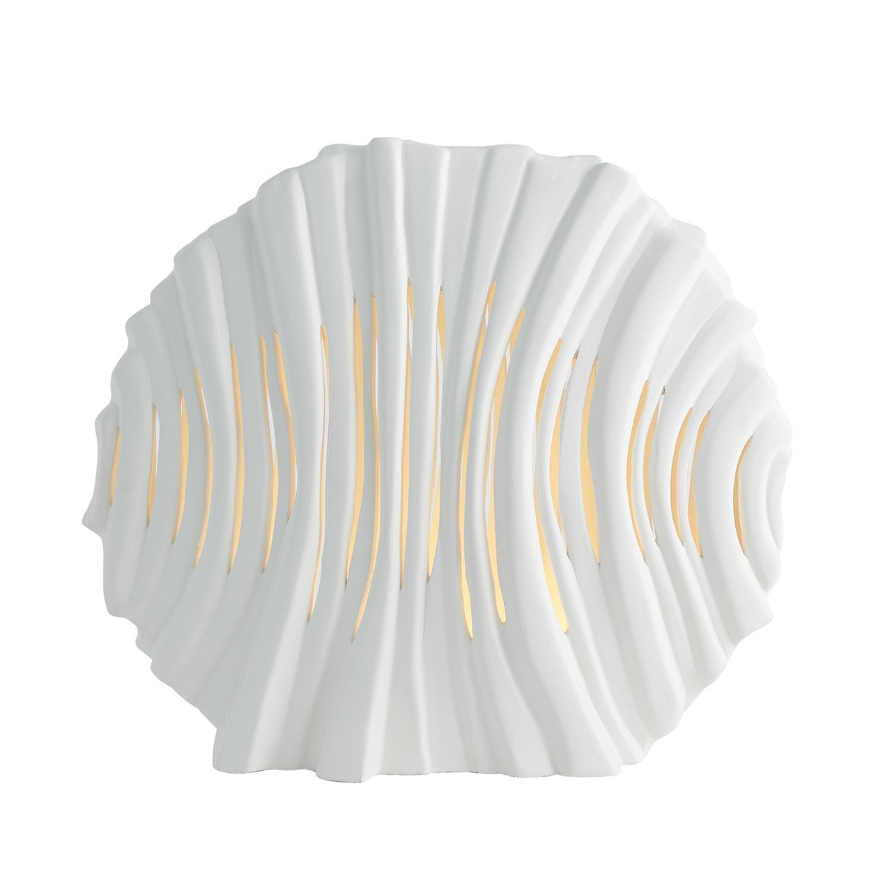 Global Views Striated Lamp in Matte White 3.31584