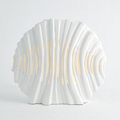 Global Views Striated Lamp in Matte White 3.31584