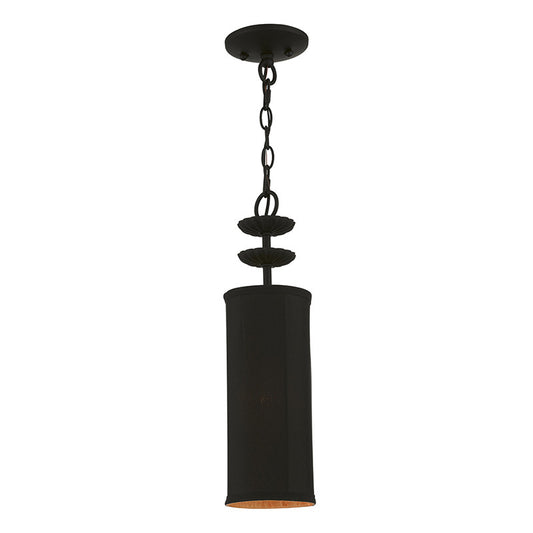 Livex Lighting Winchester Collection  1 Light Black Mini Pendant in Black 45121-04