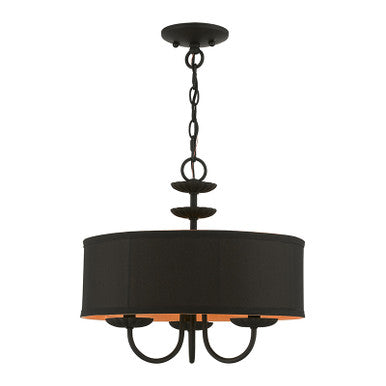 Livex Lighting Winchester Collection  3 Light Black Pendant Chandelier in Black 45123-04