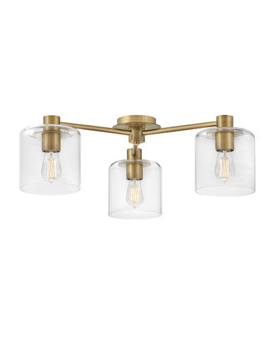 Hinkley Lighting Axel Large Semi-Flush Mount in Heritage Brass 4514HB