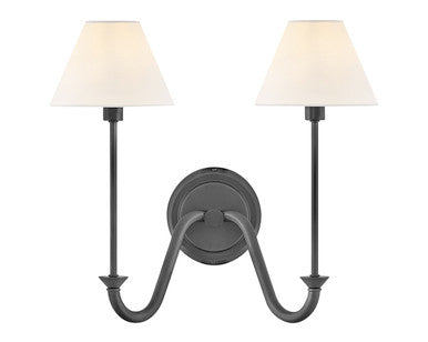 Hinkley Lighting Greta Medium Two Light Sconce in Blackened Brass 45162BLB