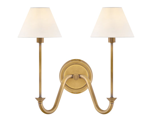 Hinkley Lighting Greta Medium Two Light Sconce in Heritage Brass 45162HB