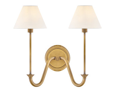 Hinkley Lighting Greta Medium Two Light Sconce in Heritage Brass 45162HB