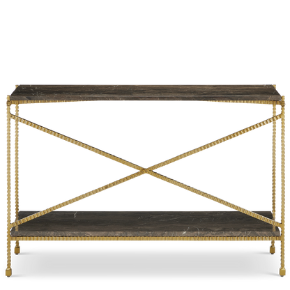 Currey & Co. Flying Marble Gold Console Table 4000-0173