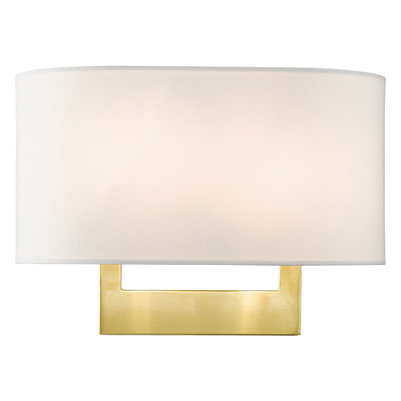 Livex Lighting ADA Wall Sconces Collection 2 Light Satin Brass Medium ADA Sconce 45221-12