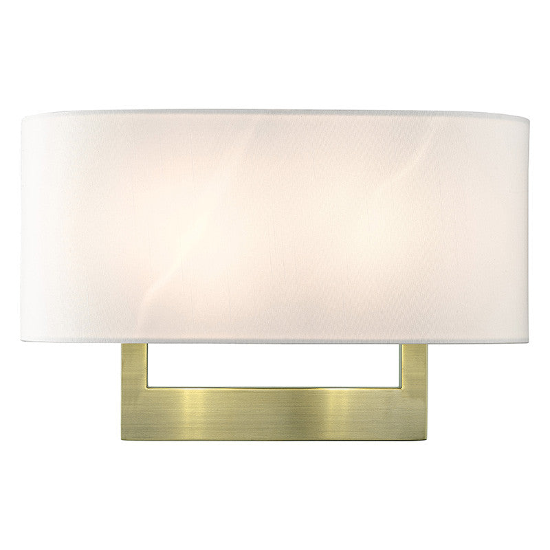 Livex Lighting ADA Wall Sconces Collection 2 Light Antique Brass Large ADA Sconce 45222-01