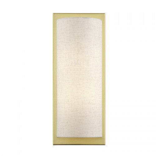 Livex Lighting Brenton 1 Light Soft Gold Large ADA Sconce with Hand Crafted Oatmeal Fabric Shade 45231-33