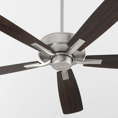 Quorum  Ovation 52" 5 Blade Fan - Satin Nickel/Walnut 4525-165