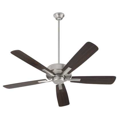 Quorum  Ovation 52" 5 Blade Fan - Satin Nickel/Walnut 4525-165