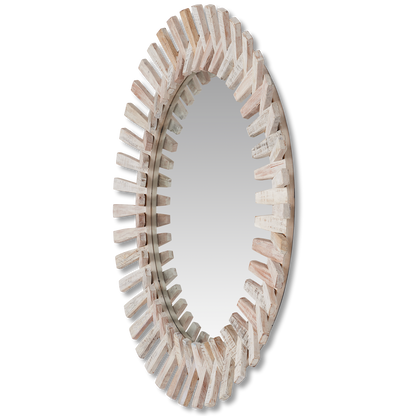 Currey & Co. Diza Round Whitewash Mirror 1000-0133