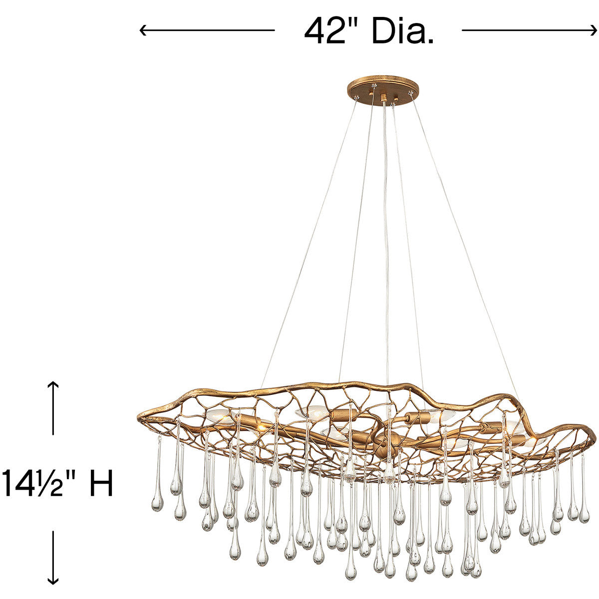 Hinkley Lighting Laguna Eight Light Linear Burnished Gold 45308BNG