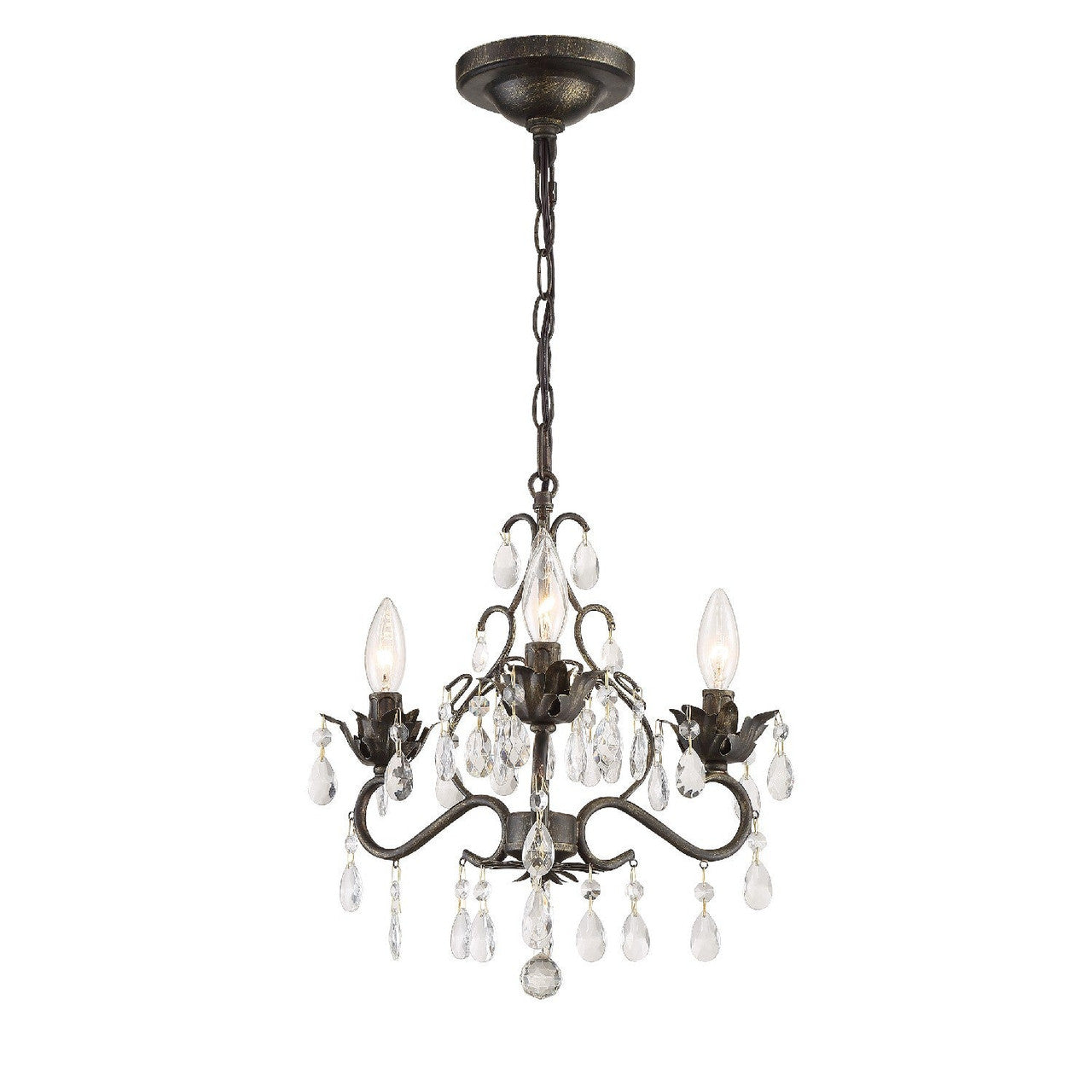 Crystorama Paris Market 3 Light English Bronze Mini Chandelier 4534-EB-CL-MWP