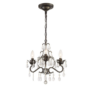 Crystorama Paris Market 3 Light English Bronze Mini Chandelier 4534-EB-CL-MWP