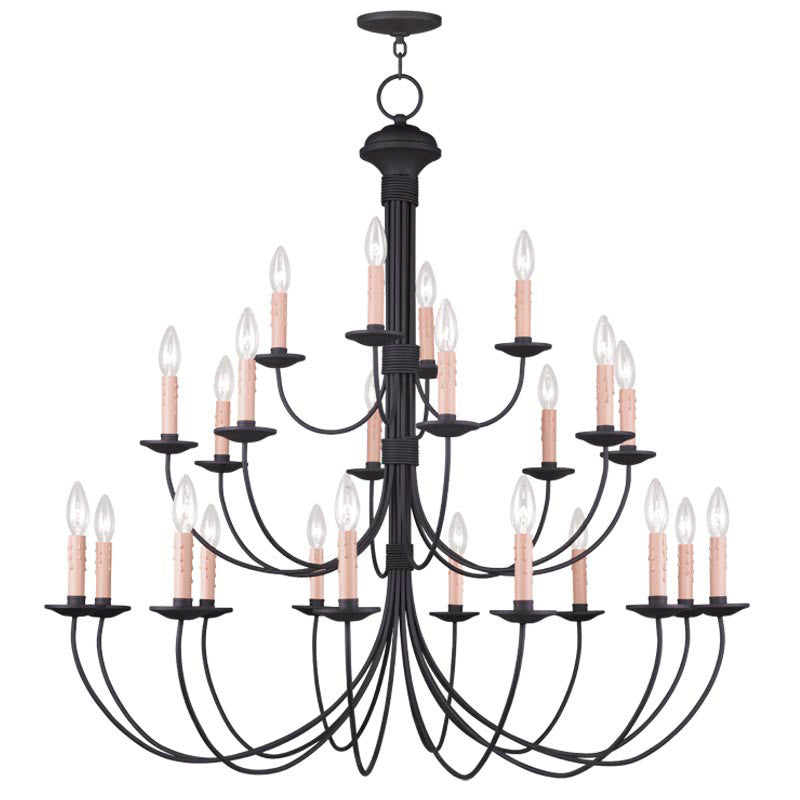 Livex Lighting Heritage Collection 24 Light Black Chandelier in Black 4537-04