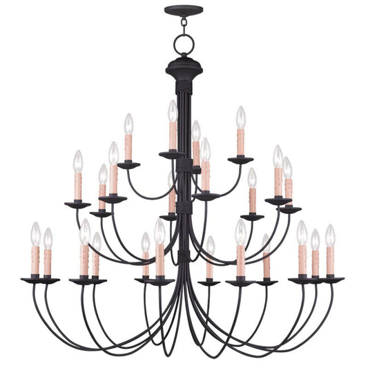 Livex Lighting Heritage Collection 24 Light Black Chandelier in Black 4537-04