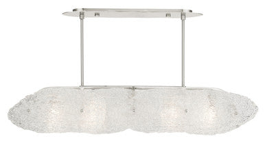 Livex Lighting Belvidere Collection  5 Light Brushed Nickel Linear Chandelier in Brushed Nickel 45438-91