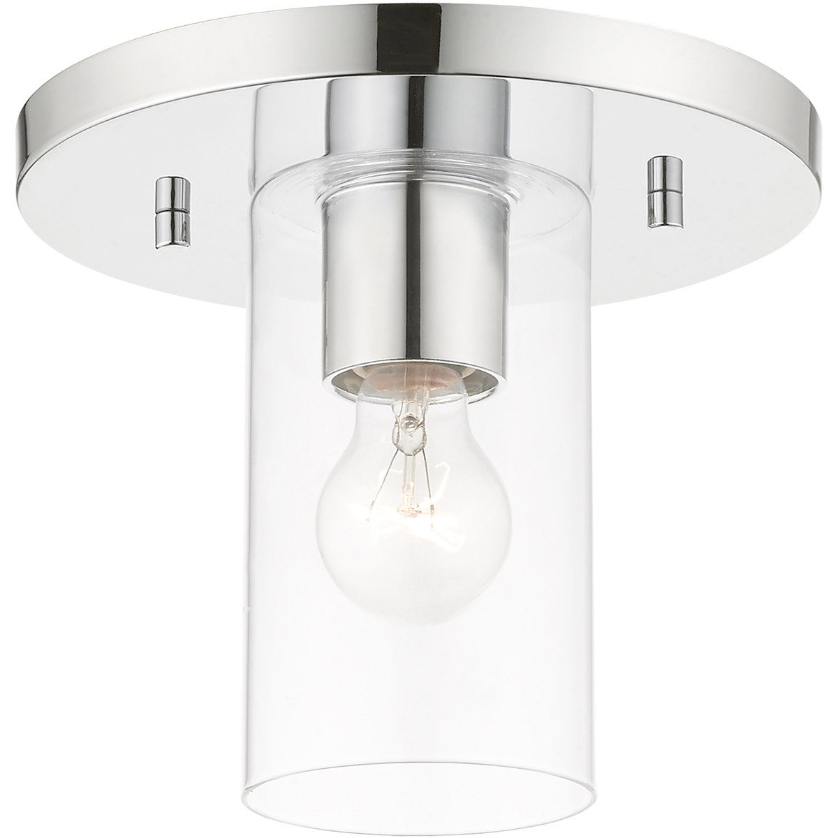 Livex Lighting Zurich Collection 1 Lt Polished Chrome Flush Mount  in Polished Chrome 45471-05