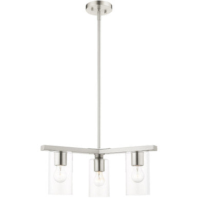 Livex Lighting Zurich Collection 3 Lt Brushed Nickel Chandelier in Brushed Nickel 45473-91