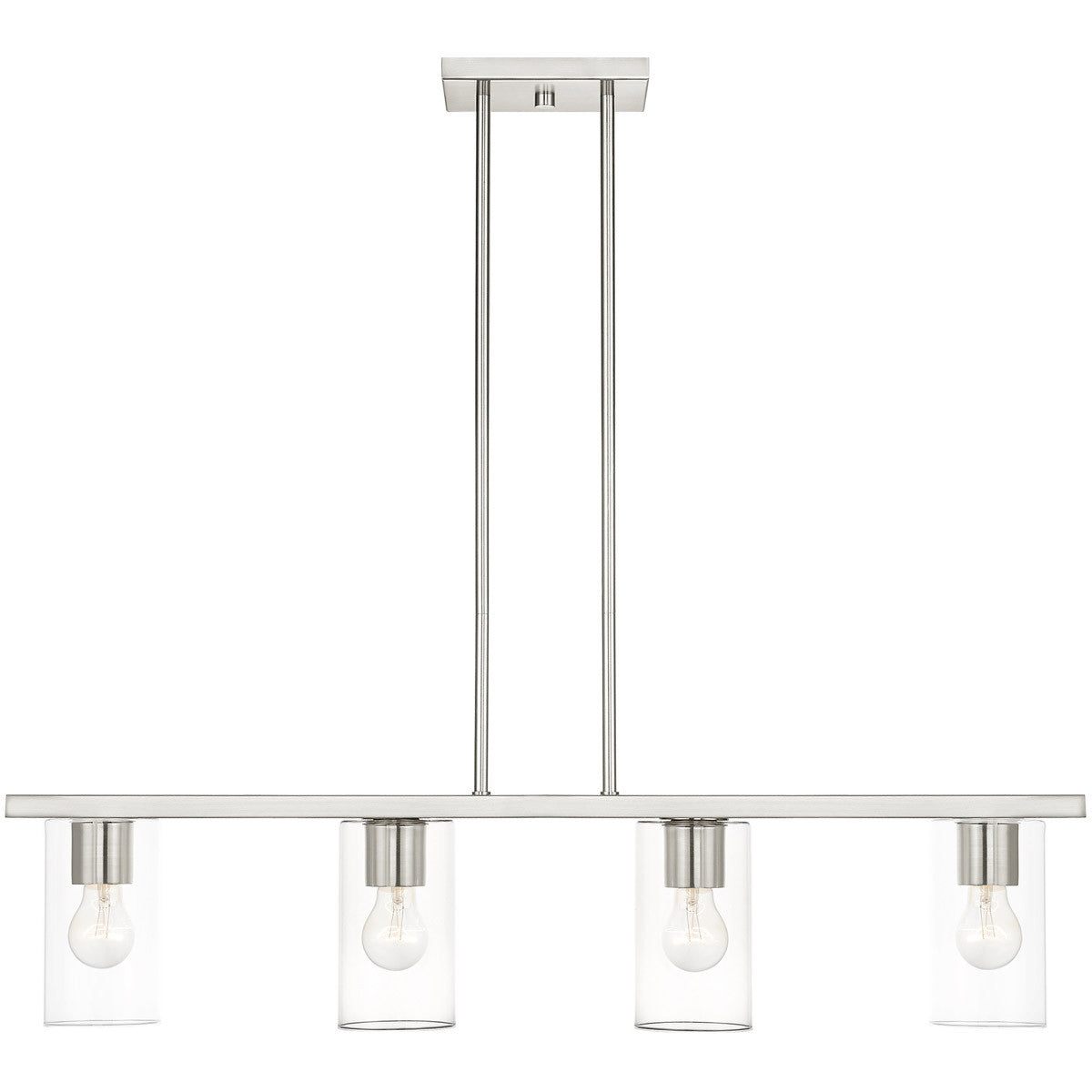 Livex Lighting Zurich Collection 4 Lt Brushed Nickel Chandelier in Brushed Nickel 45474-91