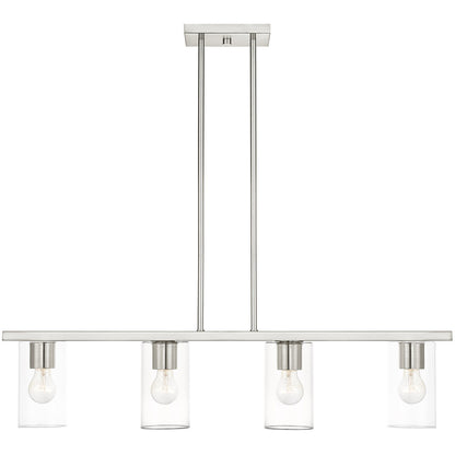 Livex Lighting Zurich Collection 4 Lt Brushed Nickel Chandelier in Brushed Nickel 45474-91