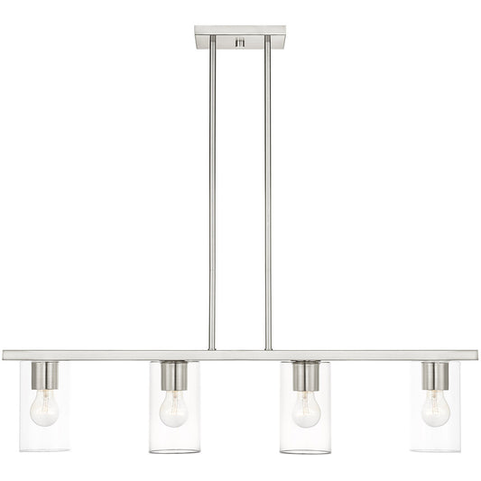 Livex Lighting Zurich Collection 4 Lt Brushed Nickel Chandelier in Brushed Nickel 45474-91