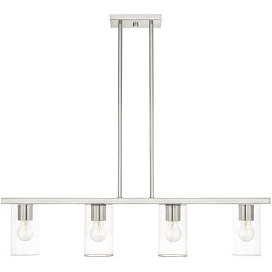 Livex Lighting Zurich Collection 4 Lt Brushed Nickel Chandelier in Brushed Nickel 45474-91