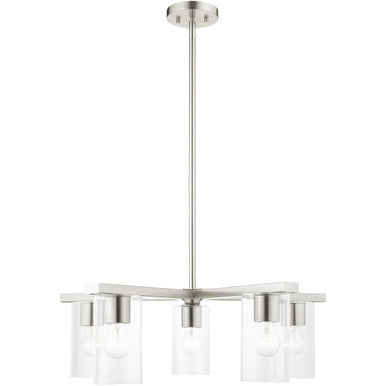 Livex Lighting Zurich Collection 5 Lt Brushed Nickel Chandelier in Brushed Nickel 45475-91